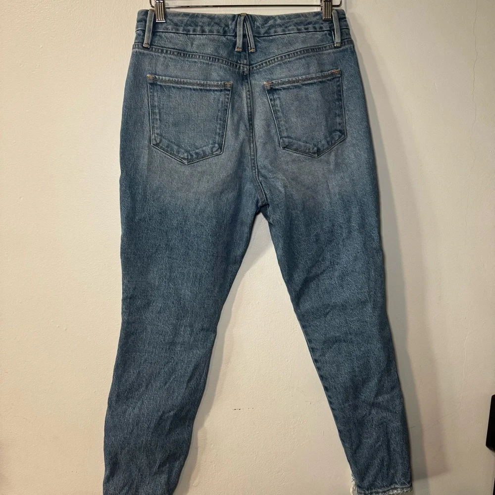 Good American Blue Denim Jeans Size 6/28 Distressed Classic - Picture 4 of 6